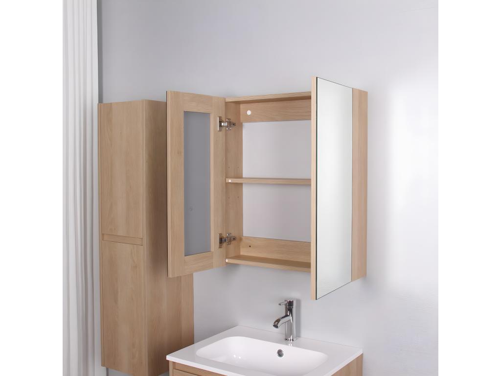 Armario espejo Nestleano ancho 60 cm roble claro