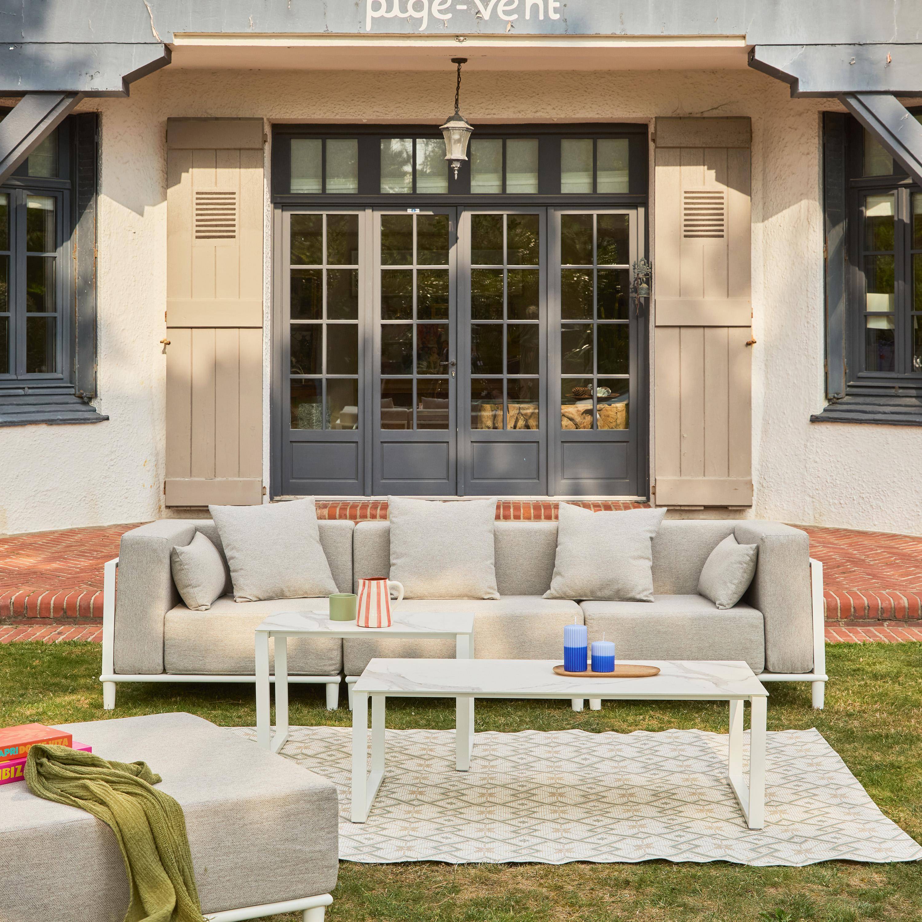 Oriva - Conjunto de muebles de jardín modular de aluminio,  4 plazas