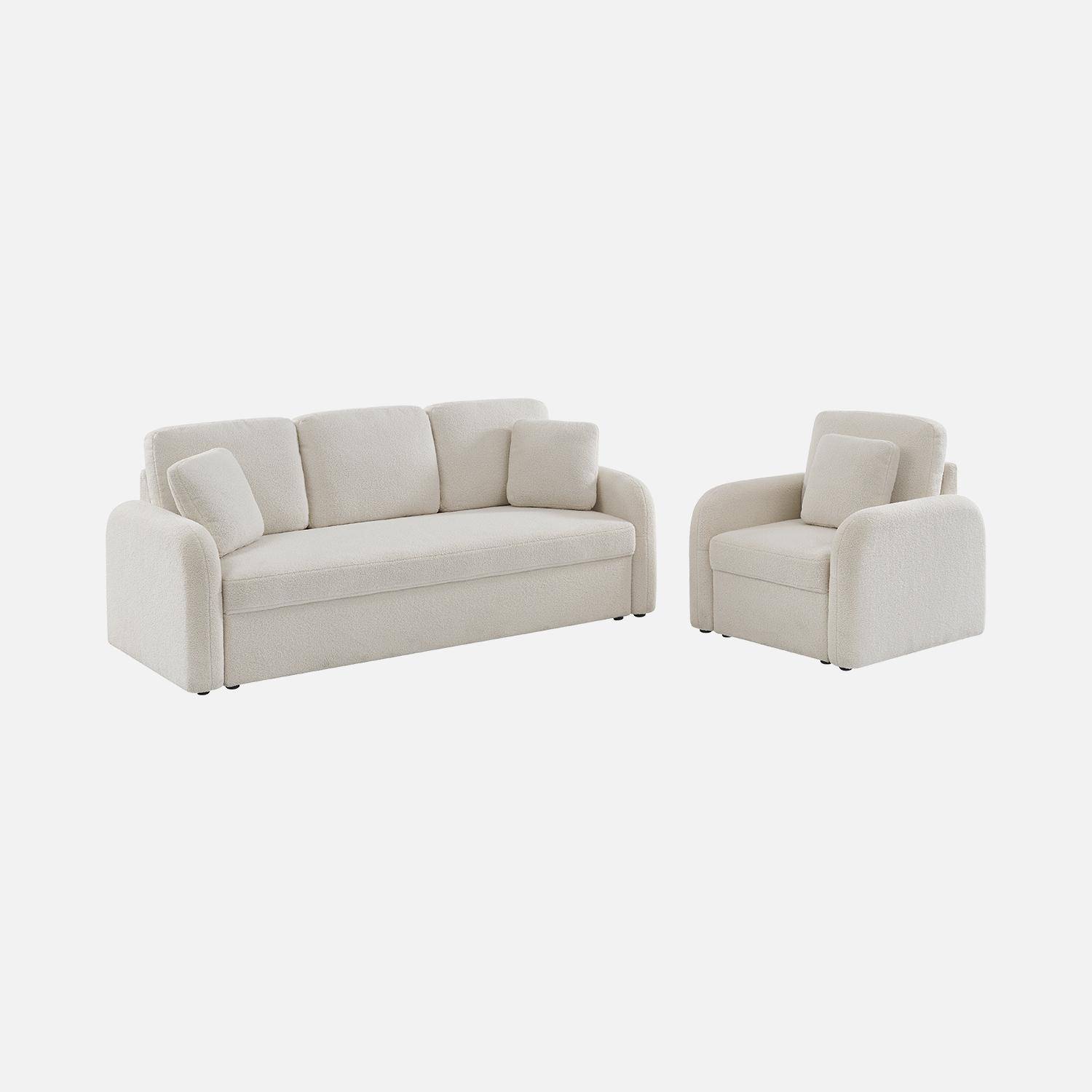 Conjunto milano 4 - Sofá de 3 plazas y un sillón borreguito