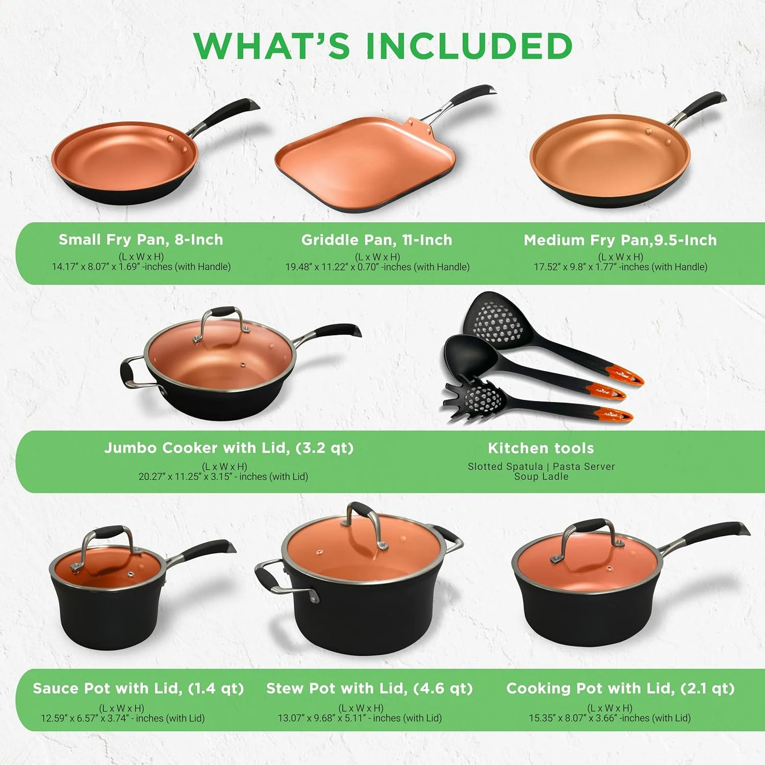 54-Piece Kitchen Cookware Set -C Complete Non-Stick Ceramic Pots and Pans Set with Utensils, Bakeware, and Knife Set, Gas, Electric & Induction Compatible, Blush Pink Kitchen Essentials - Image 11