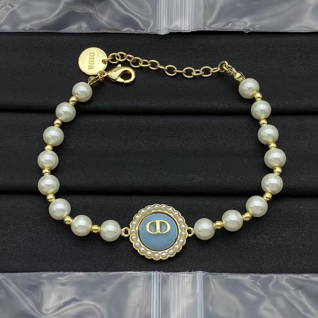 Dior Gold Bead and Pearl Bracelet - Original Replica Club