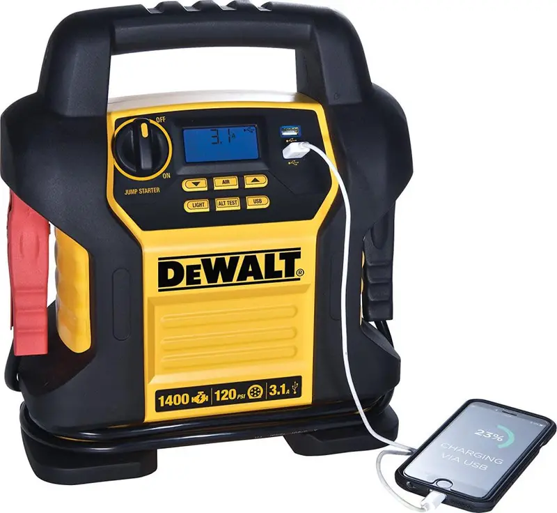 DEWALT 1400 Peak Amp Jump Starter With 120 PSI Digital Compressor - DXAEJ14 - Image 4 DEWALT 1400 Peak Amp Jump Starter With 120 PSI Digital Compressor - DXAEJ14 - Image 4