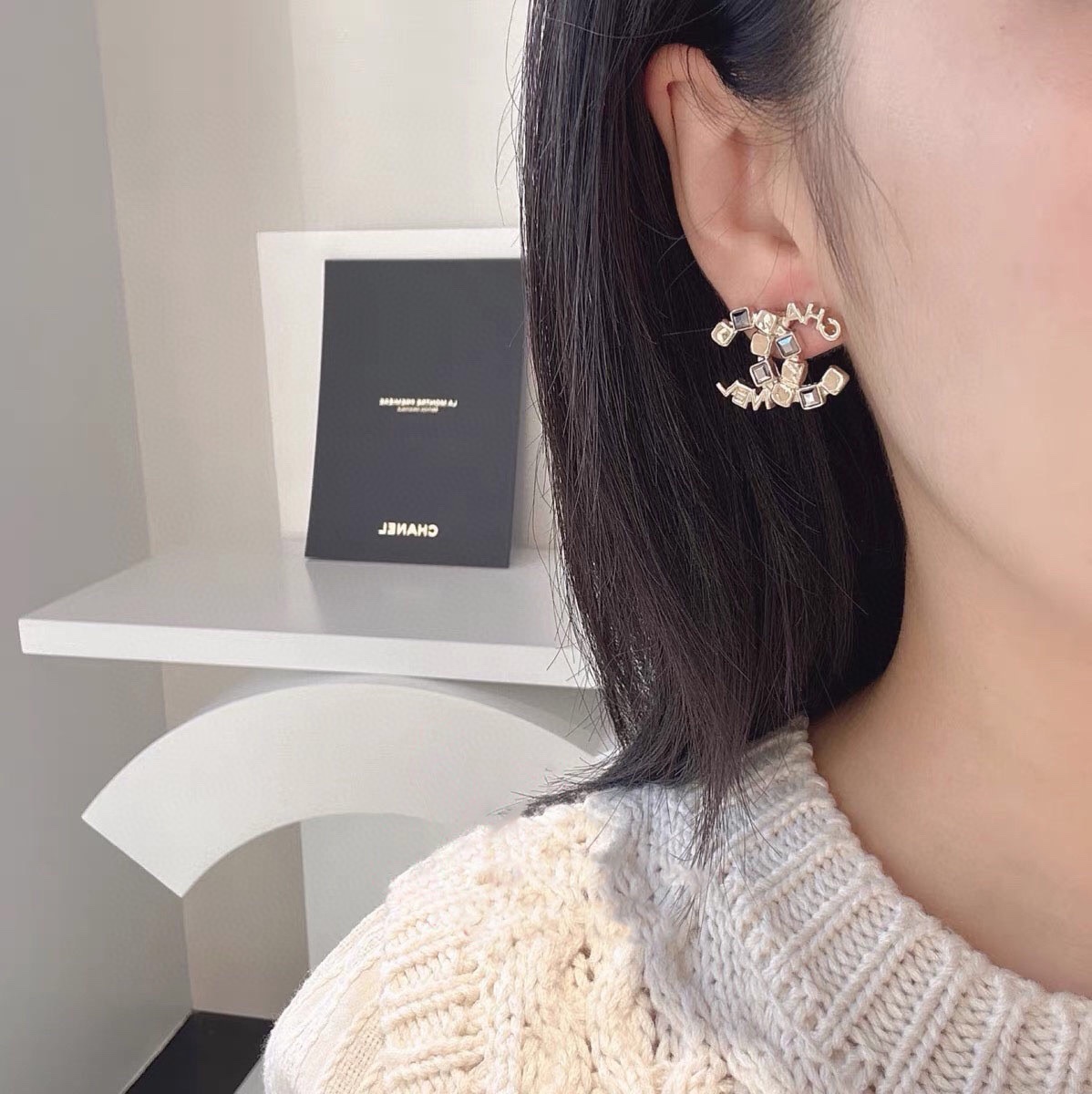 Chanel Letter Brooch Earrings - Original Replica Club