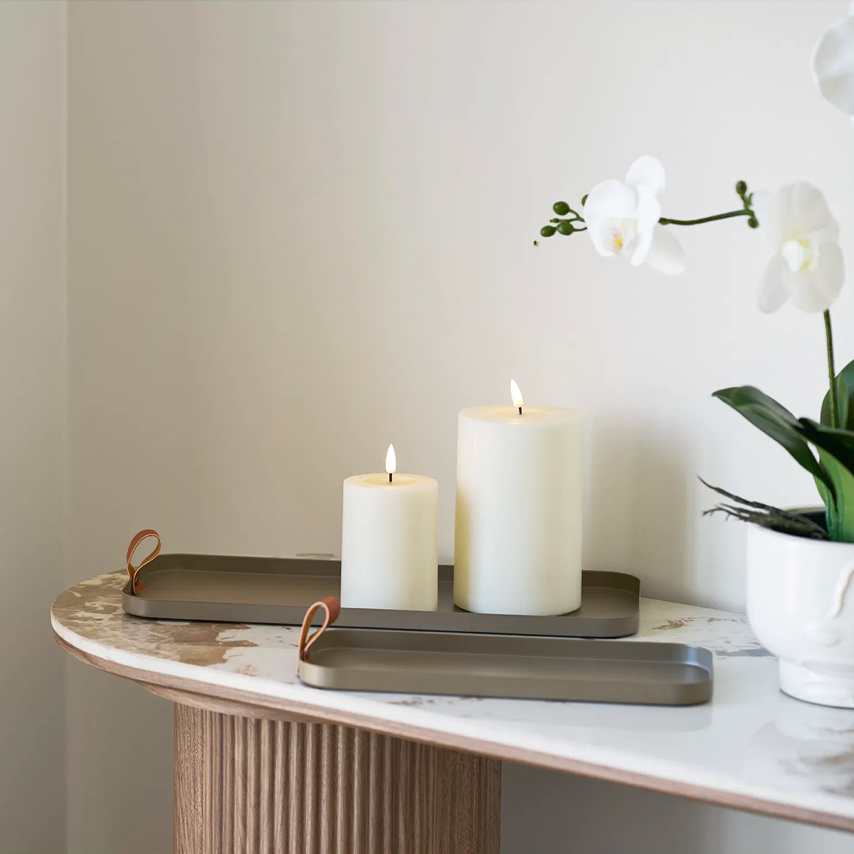 Artichok Celie Metalen Dienbladen Bruin - Set Van 2