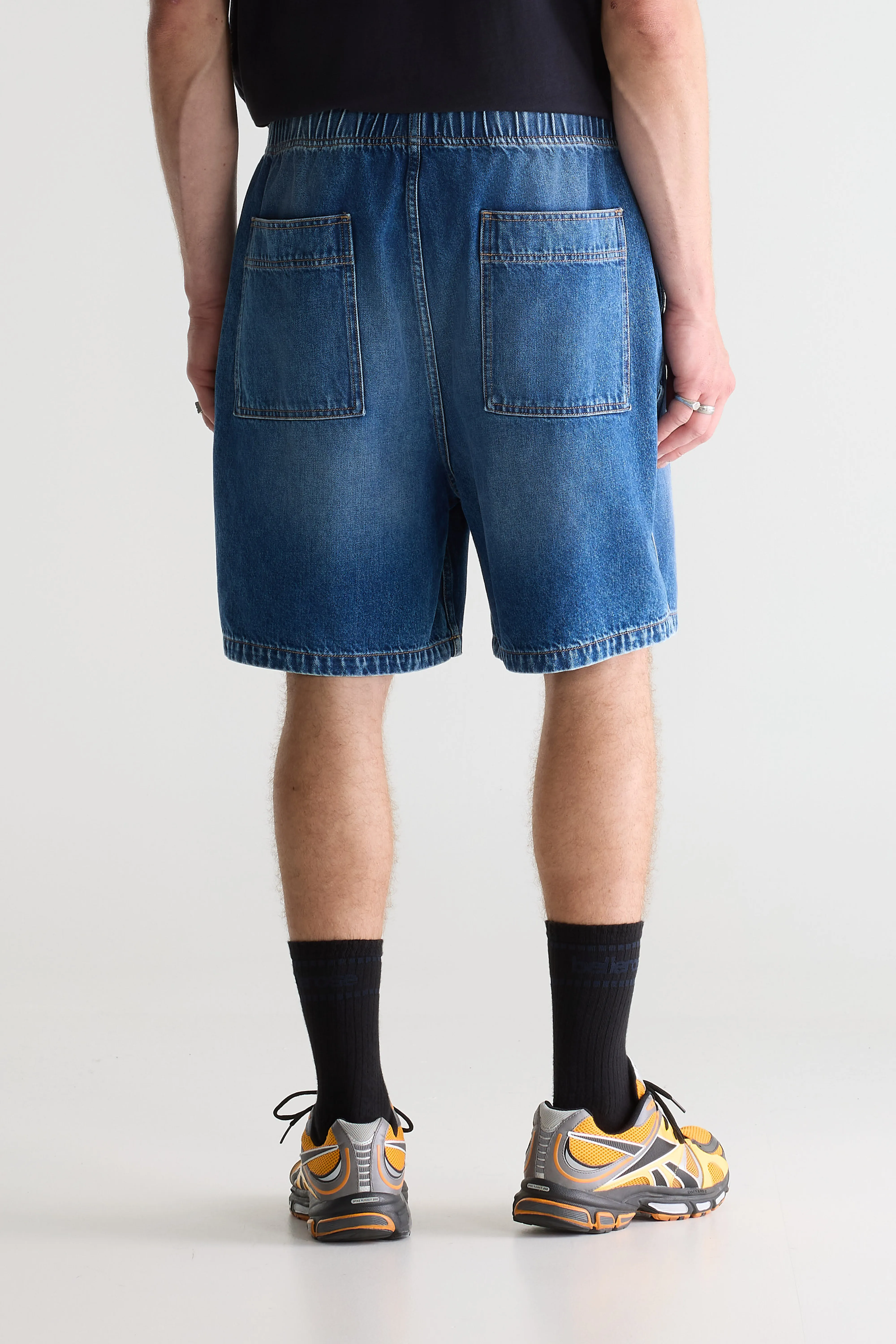 Bellerose Flanky wide denim shorts (261 / M / MD BLUE MARBLE)