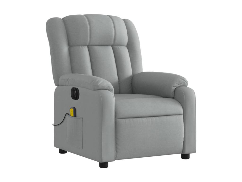 Sillón reclinable de masaje eléctrico tela gris claro