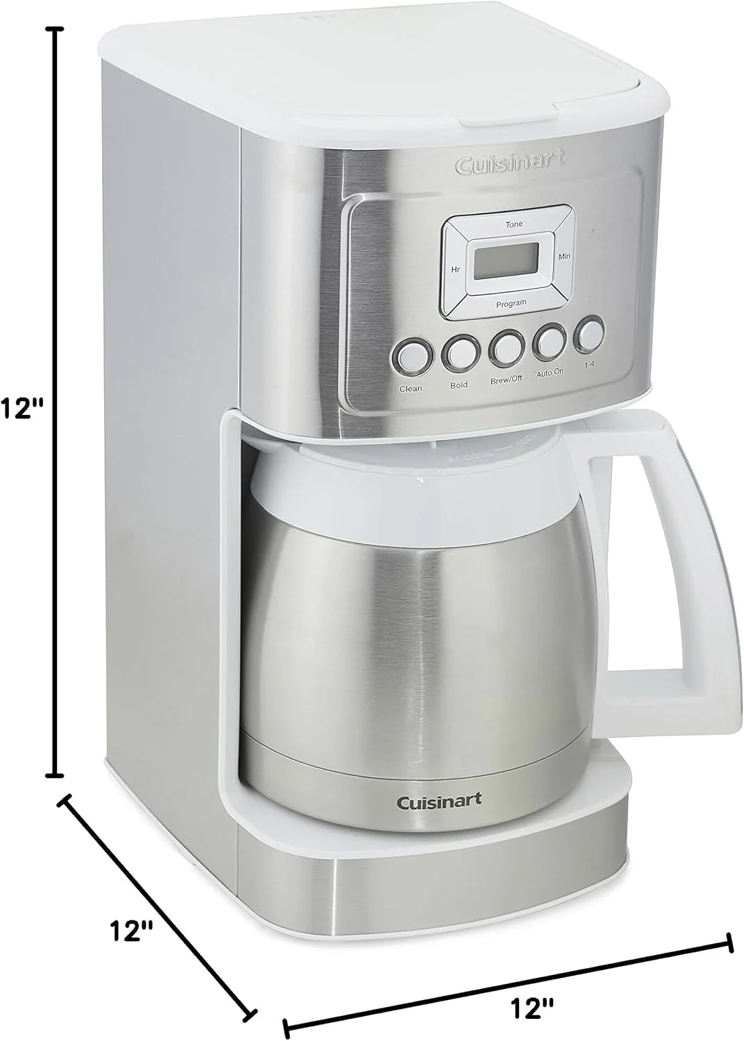 Cuisinart 12-Cup Coffee Maker, Programmable PerfecTemp Thermal Carafe Coffee Machine with 1-4 Cup Setting, Brew Strength Control and Brew Pause, Stainless Steel, DCC-3400NAS, Silver