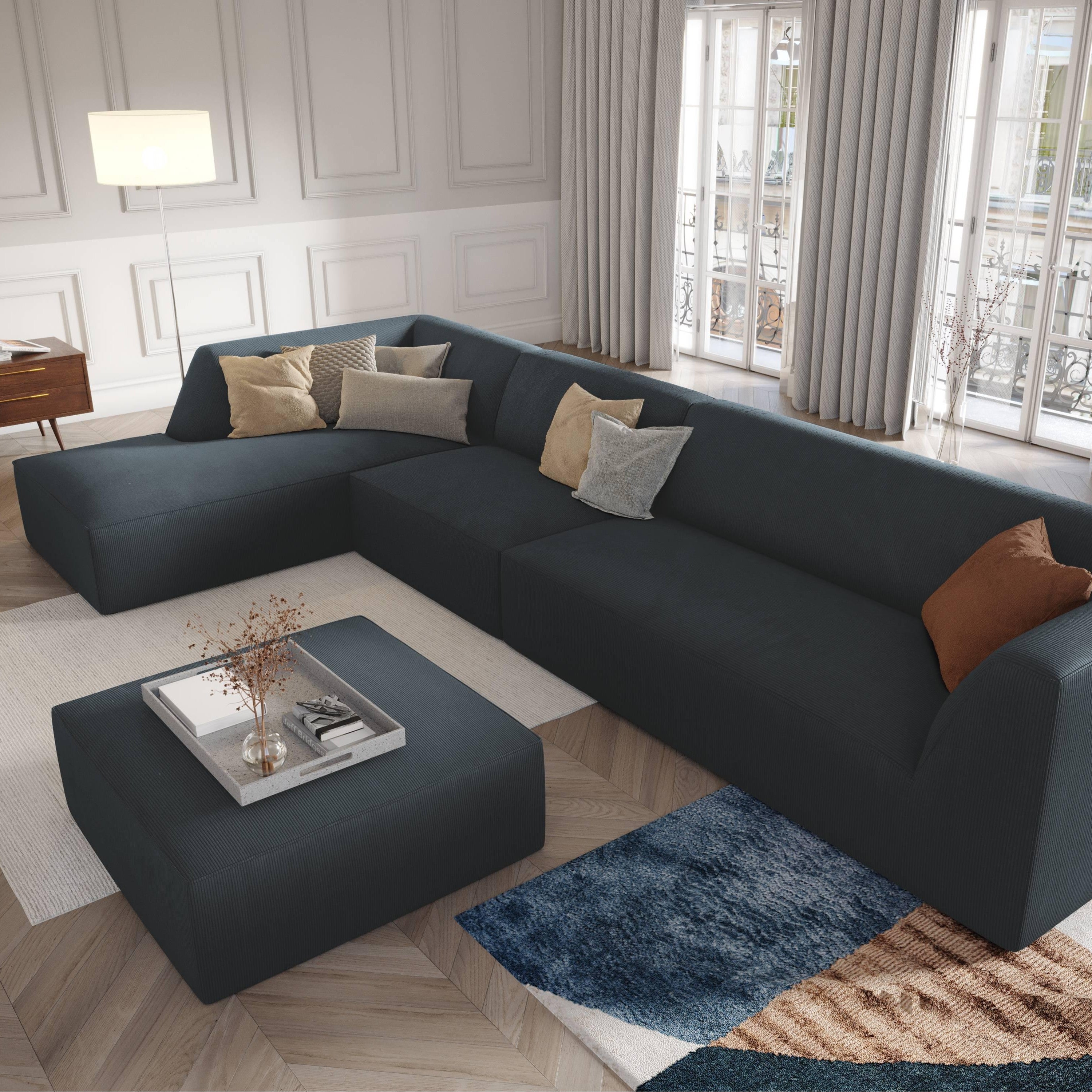 Windsor & Co Sao Hoekbank met Chaise Longue Links - 5-zits - Ribstof -