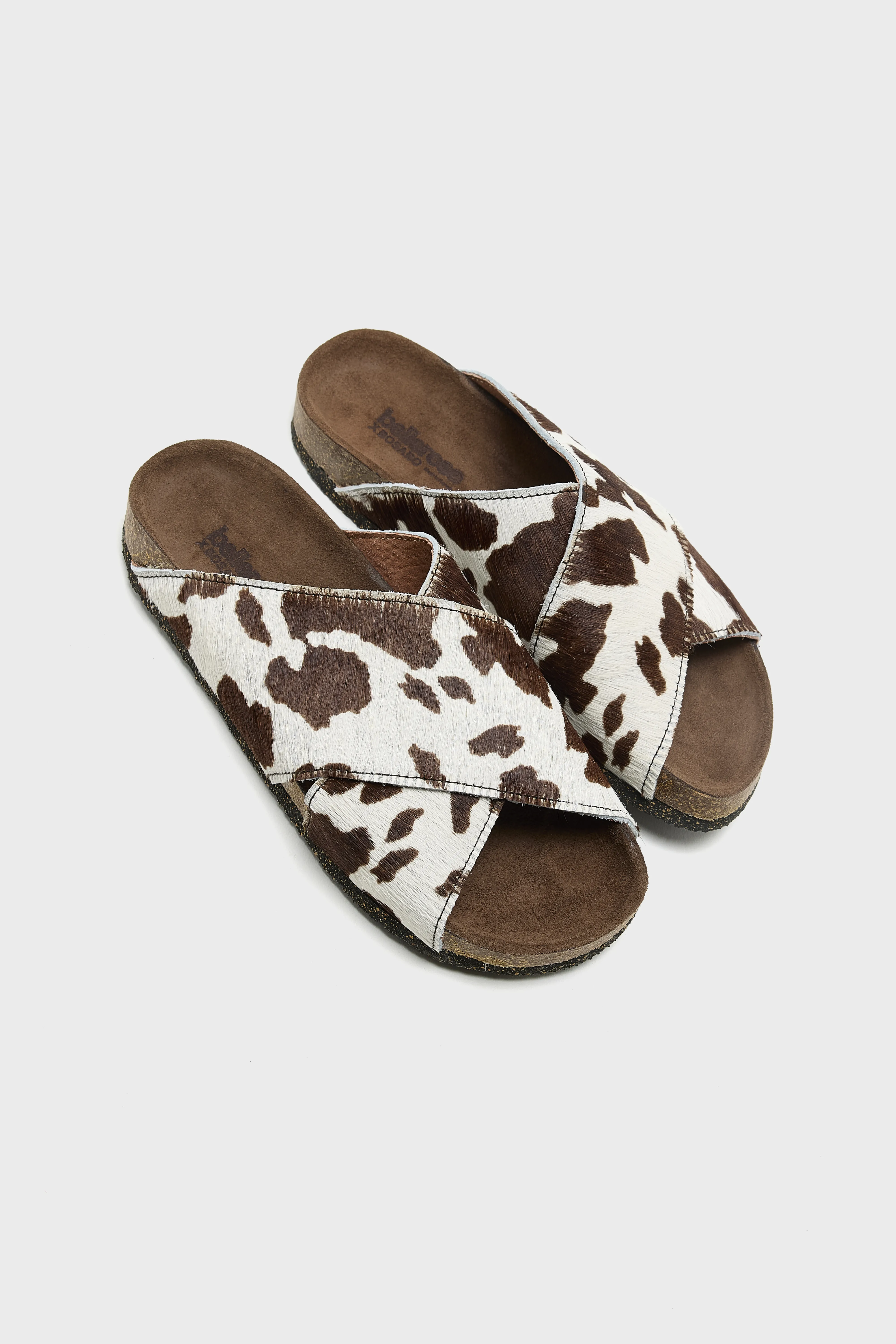 Bellerose Cowprint Ponyhair Cross Sandals  (261 / W / BROWN)