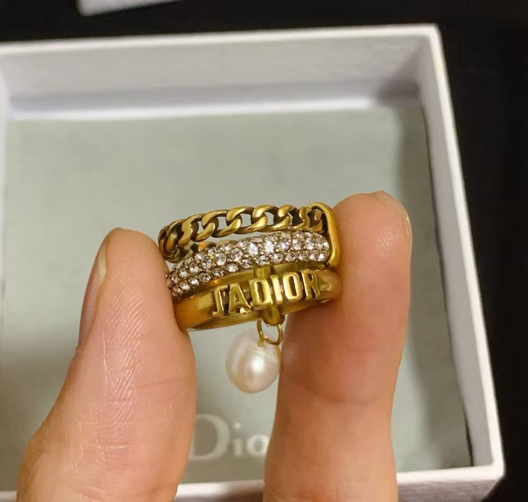JADIOR 3 Layers Pearl Dangle Ring - Original Replica Club