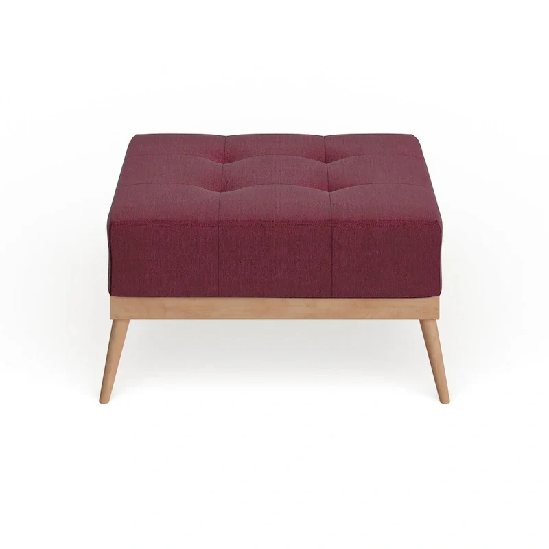 Christopher Knight Home Carson Lund Mid-Century Tufted Fabric Square Ottoman