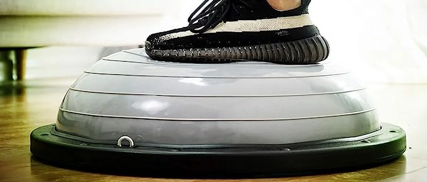 Nice C Half Balance Ball Trainer With Resistance Bands, Foot Pump, 23 inch x 8 inch - Grey - Image 6 Nice C Half Balance Ball Trainer With Resistance Bands, Foot Pump, 23 inch x 8 inch - Grey - Image 6