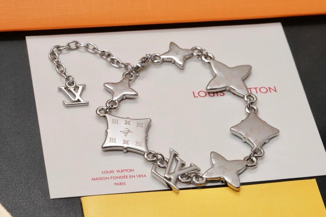 Louis Vuitton Cuban Chain LV Monogram Men Bracelet Necklace - Original Replica Club