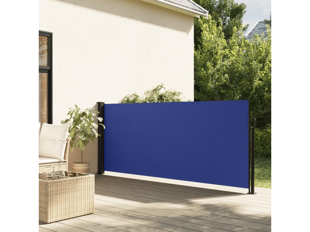 Toldo lateral retráctil azul 140x300 cm