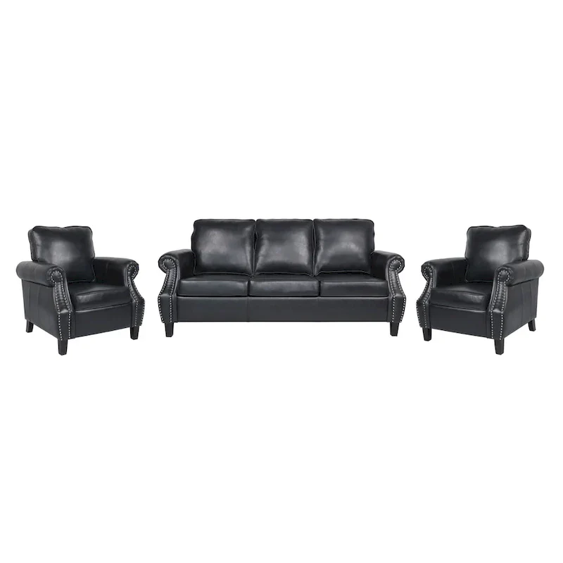 Christopher Knight Home Dowd Faux Leather 3-Piece Club Chair and Sofa Set