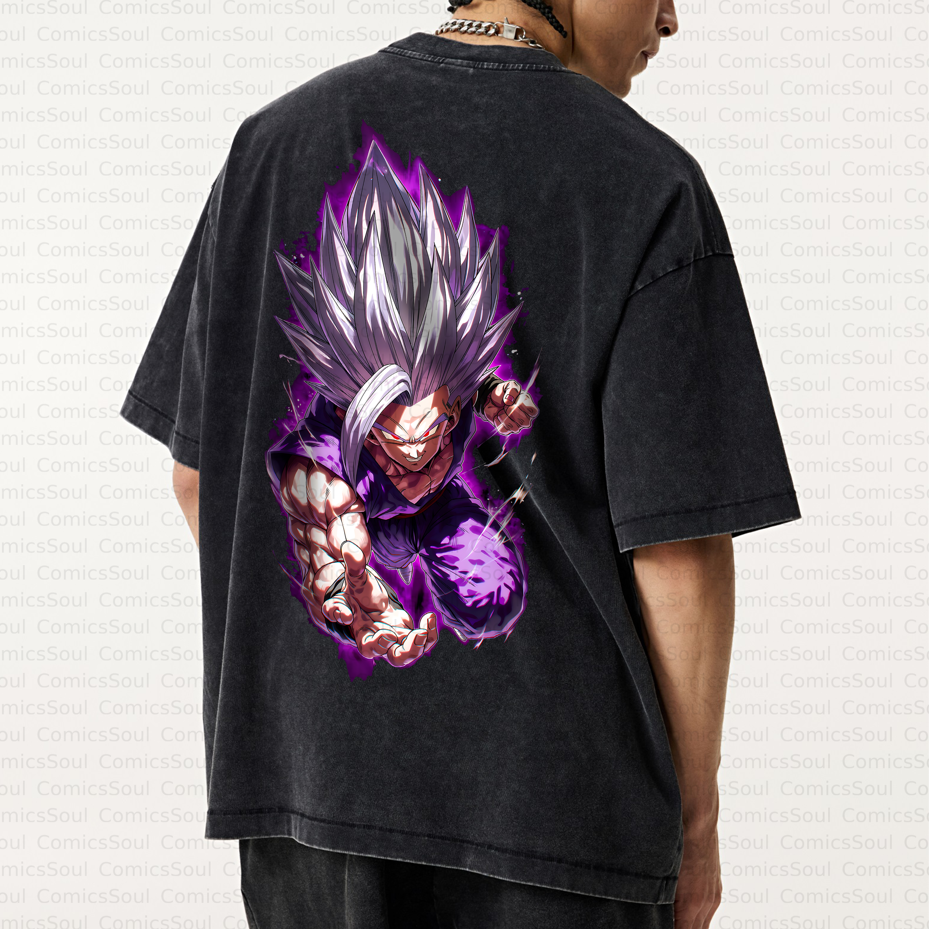 Unisex Anime Inspired Vintage Washed T-Shirt