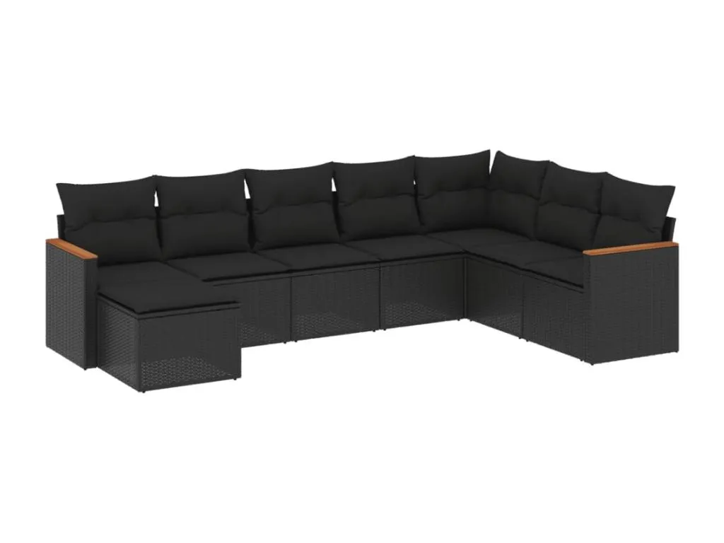 elegante Set de sofás de jardín 8 piezas y cojines ratán mediano sintético gris jvss10128