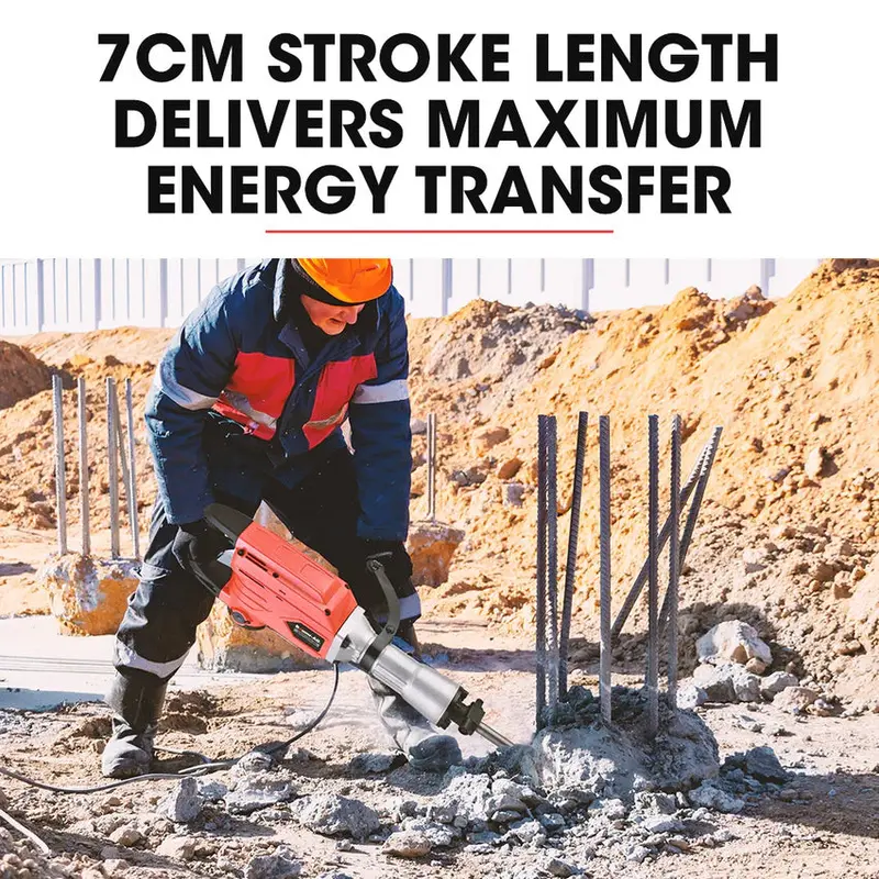 BAUMR-AG 2300W Demolition Jackhammer With 3 Chisels And Carry Case - BMJK-23S Mk II - Image 4 BAUMR-AG 2300W Demolition Jackhammer With 3 Chisels And Carry Case - BMJK-23S Mk II - Image 4