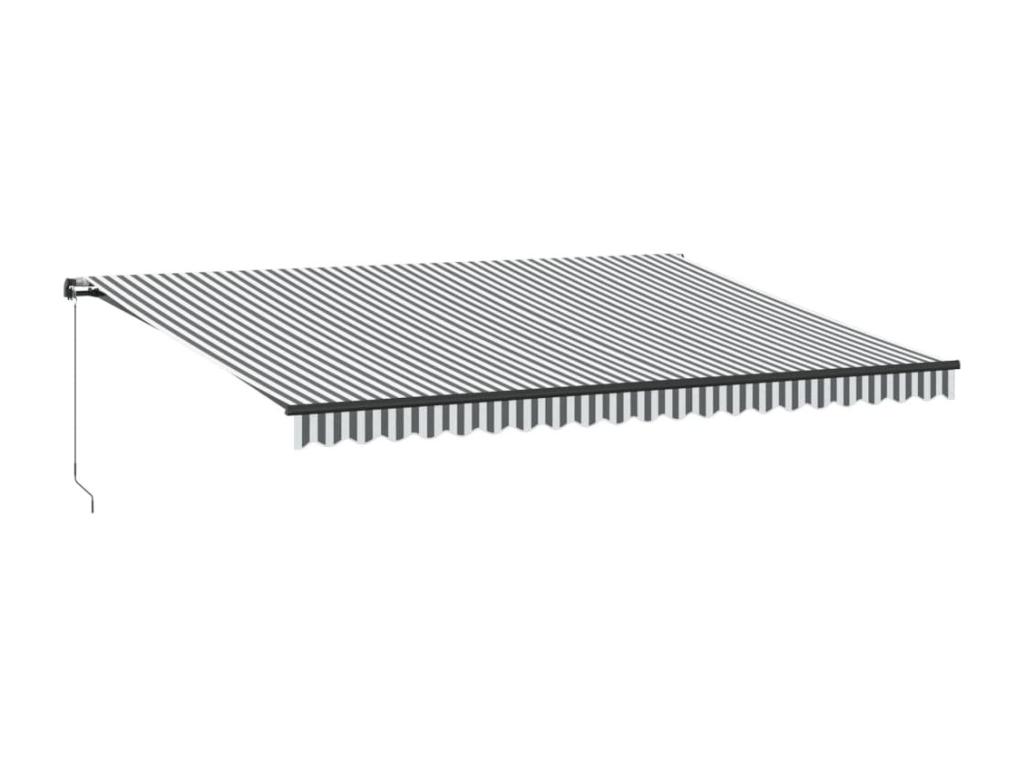 Toldo retráctil manual gris antracita y blanco 500x300 cm