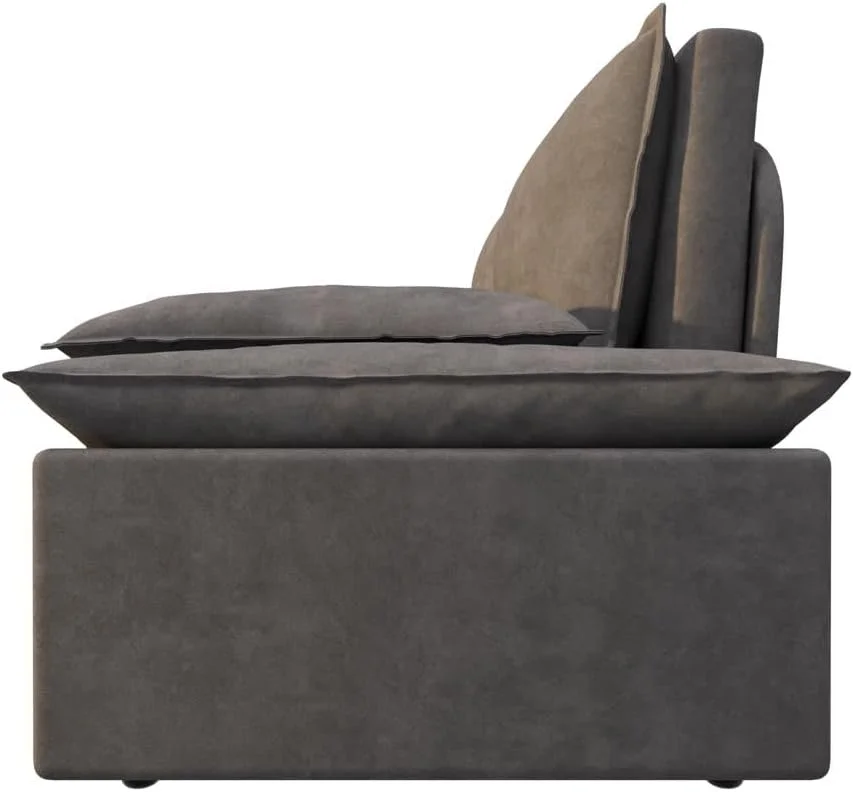 Tabaray 63.8" Futon Sofa Bed Queen Size, Pull Out Bed, 3-in-1 Convertible Sleeper Sofa with Side Pocket, Modern Plush Velvet Futon Couch for Living Room, Small Space, Apartment, Bedroom, Black - Image 62