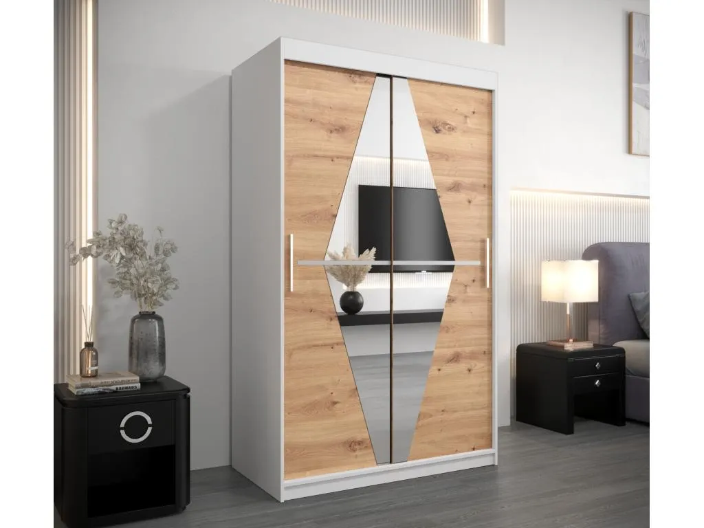 Armario Alkifurniturees de puertas correderas 200/120/62 2 puertas (blanco/artisan) KKVE45285