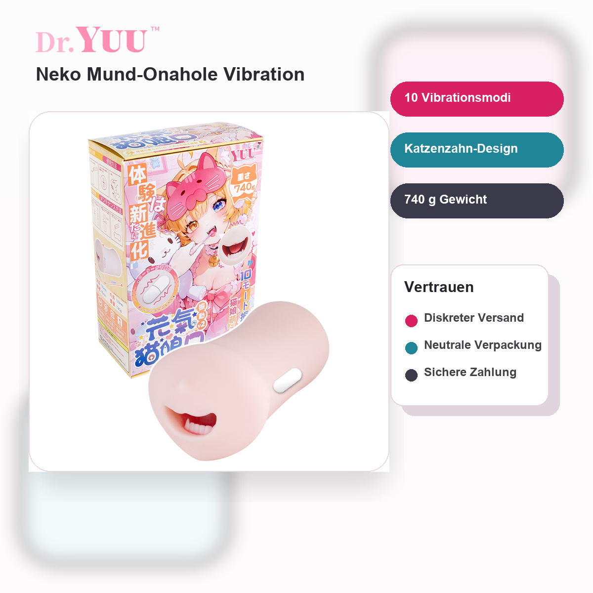 Dr.YUU Anime-Onahole mit 50°C Heizung, 10 Vibrationsstufen & Saugfunktion |  - DR.YUU™
