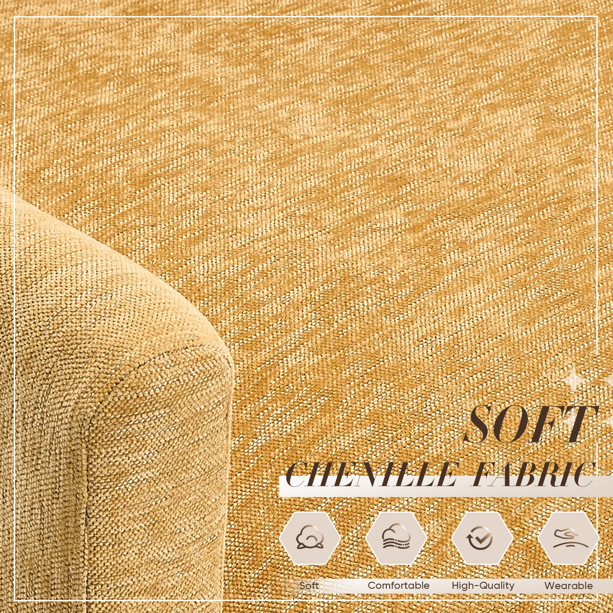 Muumblus Oversized Lounge Chair with Ottoman, Cloud Accent Armchair for Living Room, Beige Chenille - Image 30