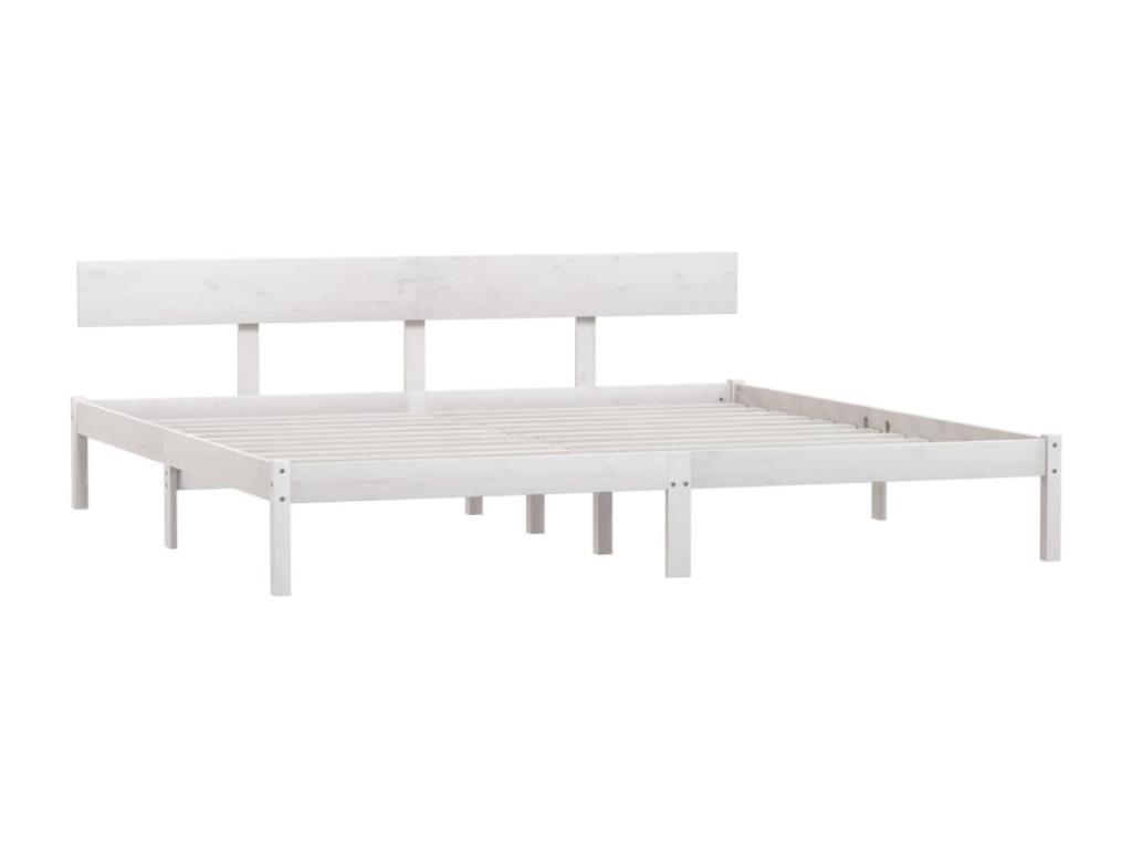 Mueblescolor de cama doble sin colchón madera maciza blanco