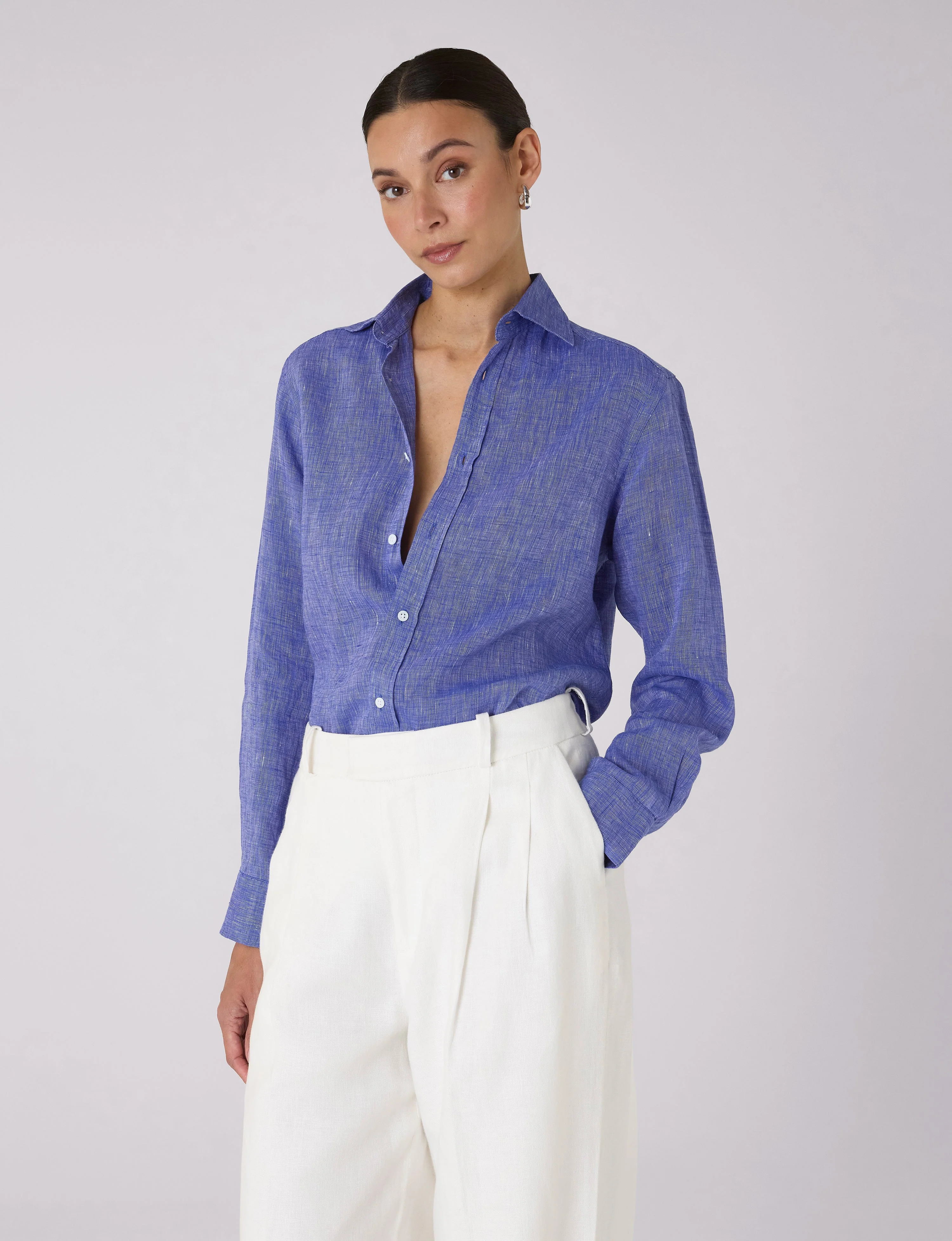 The Boyfriend: Linen, Lapis Blue