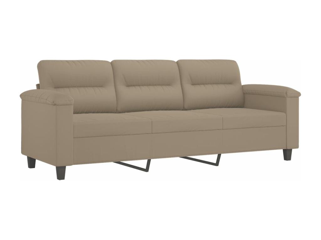 Sofá de 3 plazas de tela microfibra gris taupe 180 cm