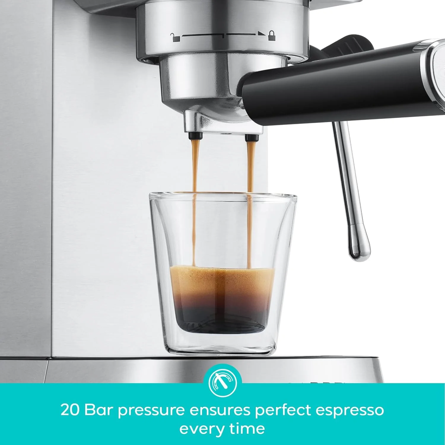 CASABREWS CM5418 20-Bar Espresso Machine and Coffee Maker, Silver - Image 4