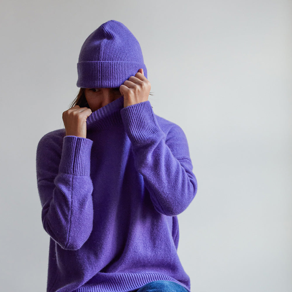 Merci - Bonnet en cachemire - Violet