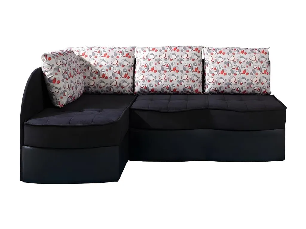 Sofá rinconero Mobtrendy 119 Negro Función de descanso Caja de ropa de cama 203x79cm 46445amaz