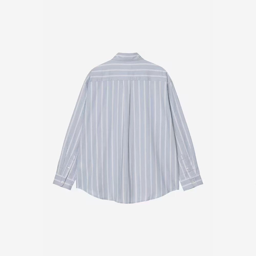 Carhartt WIP - Chemise Ls Beale - Gentle Bleu Blanc