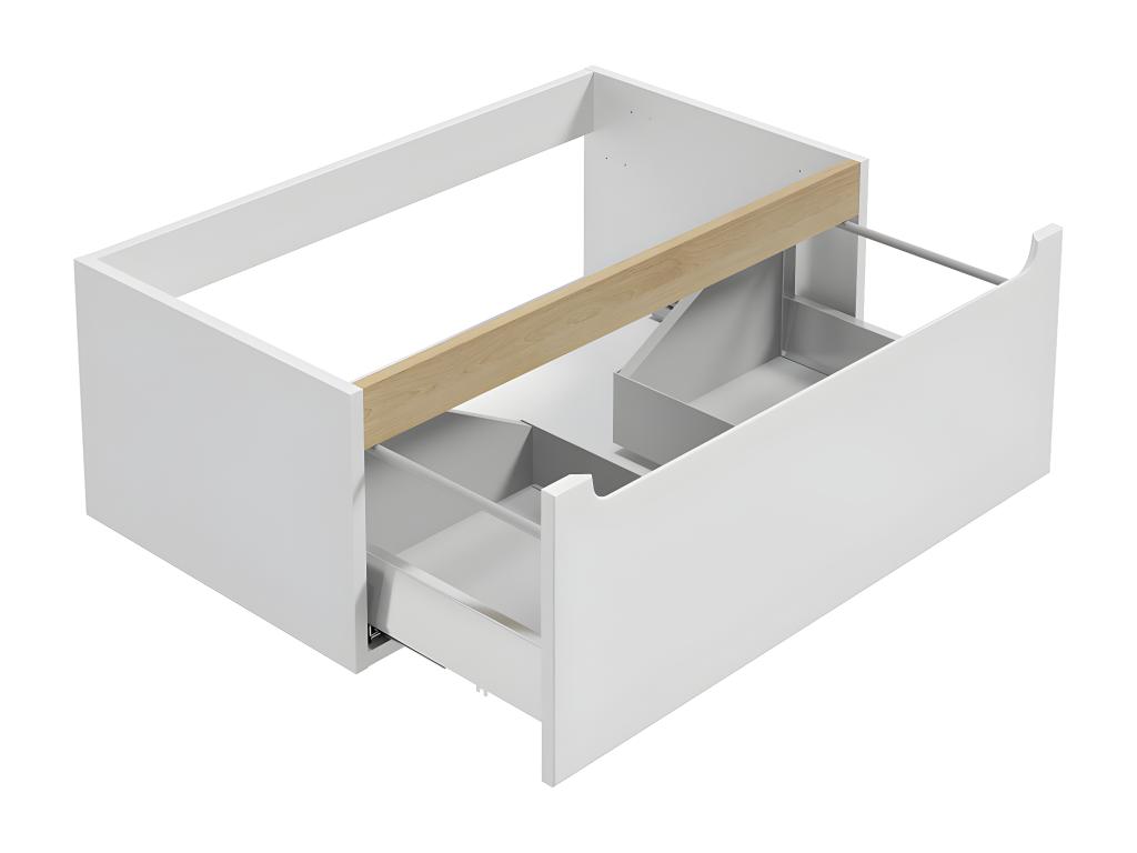 Mueble bajo lavabo 80cm 1 cajón Livia Blanco y Madera