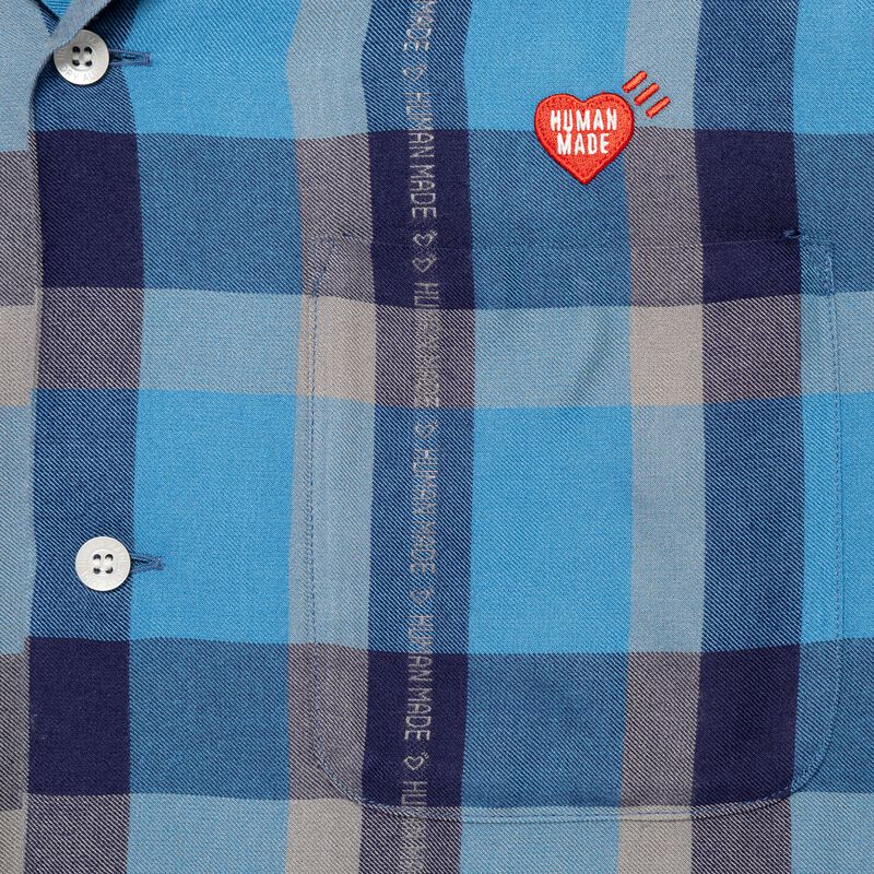 HUMAN MADE OPEN COLLAR CHECK SHIRT