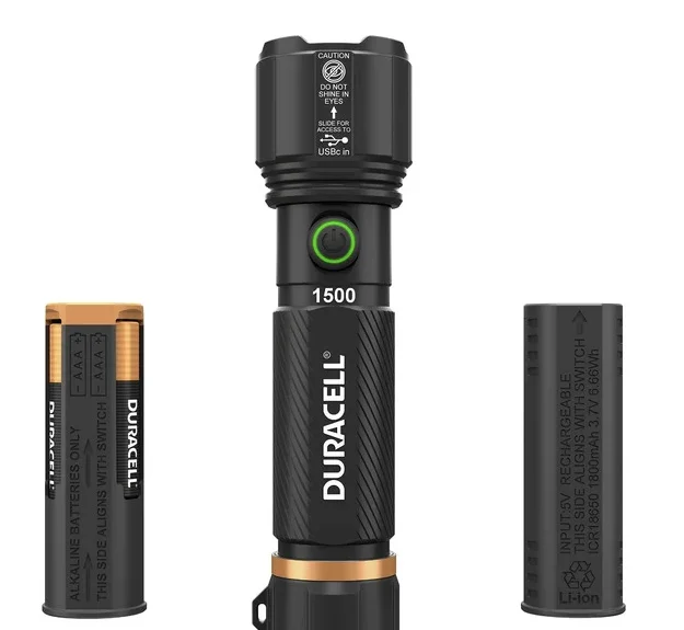 Duracell Hybrid Flashlight, 1500 Lumens, 4-count - Image 5