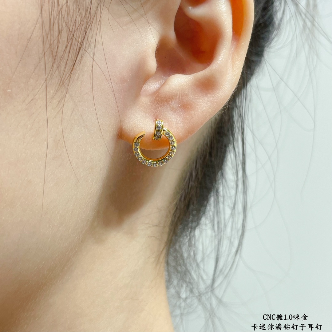 Cartier Diamond Paved Small Juste un Clou Stud Earrings - Original Replica Club