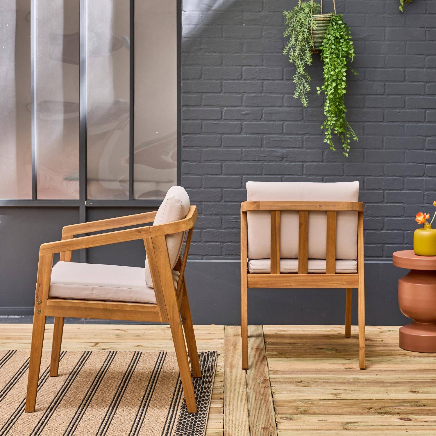 Zamara - Silla de jardín de madera de acacia, set de 2