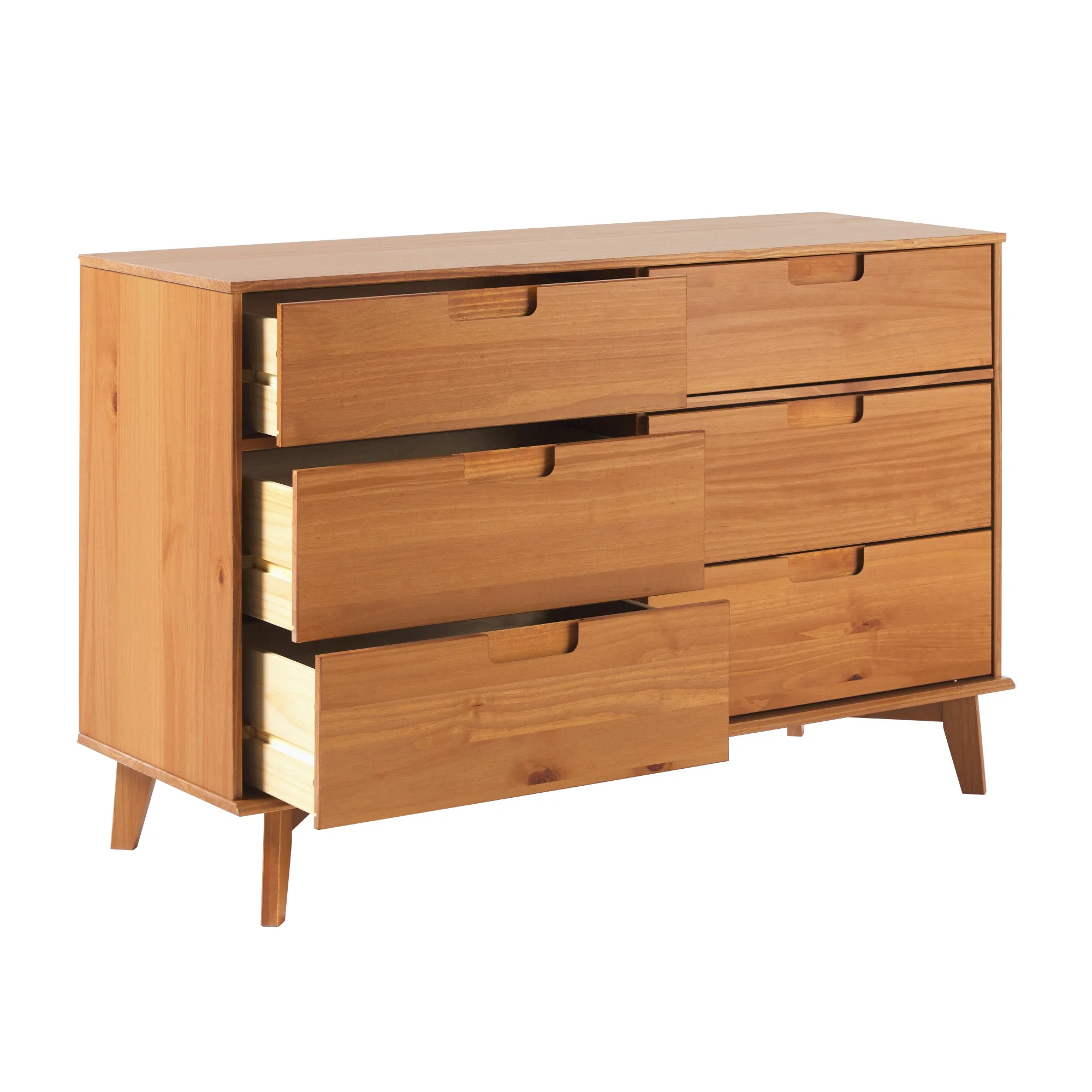 Walker Edison Sonoma 6-Drawer Solid Wood Caramel Dresser - Image 8