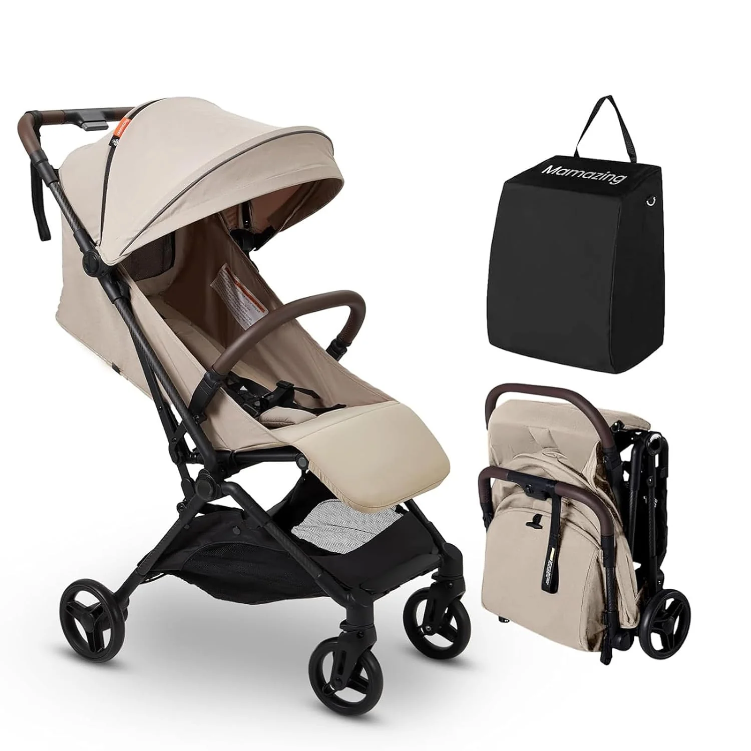 MAMAZING Lightweight Baby Travel Stroller with Carbon Fiber Frame Compact Airplane-Friendly
