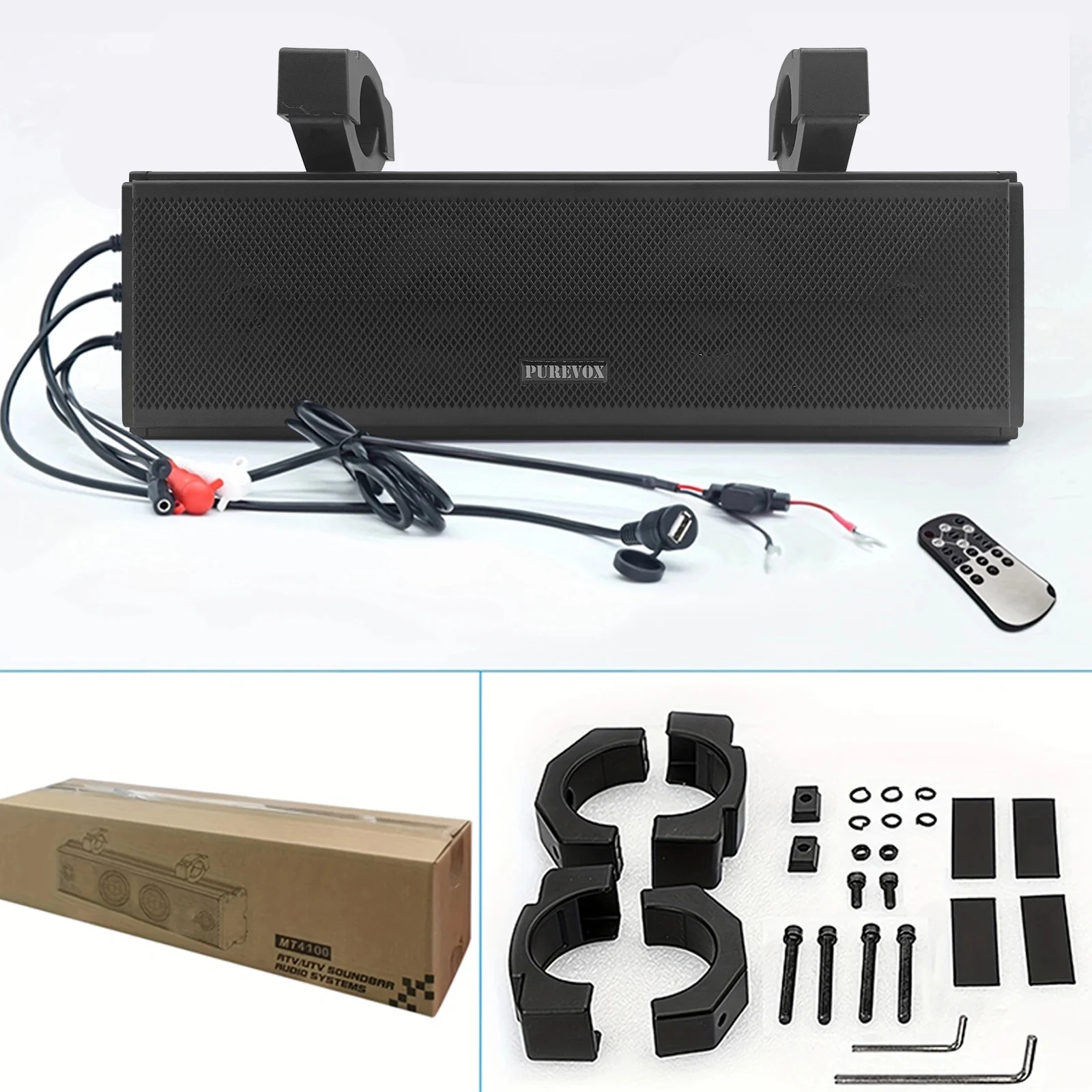 PUREVOX UTV Sound Bar 17 inch Waterproof Soundbar Bluetooth LED Lighting 400W Power 4" Full Range Speaker - Image 7