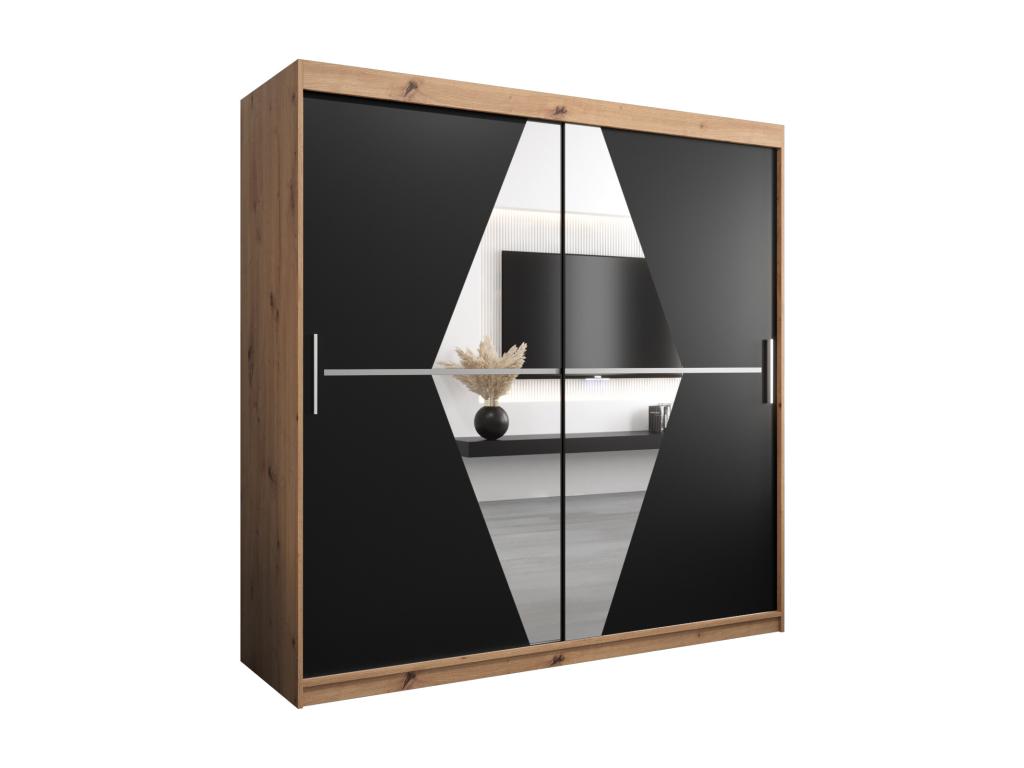 Armario Cozovis de puertas correderas 200/200/62 2 puertas artisan/negro