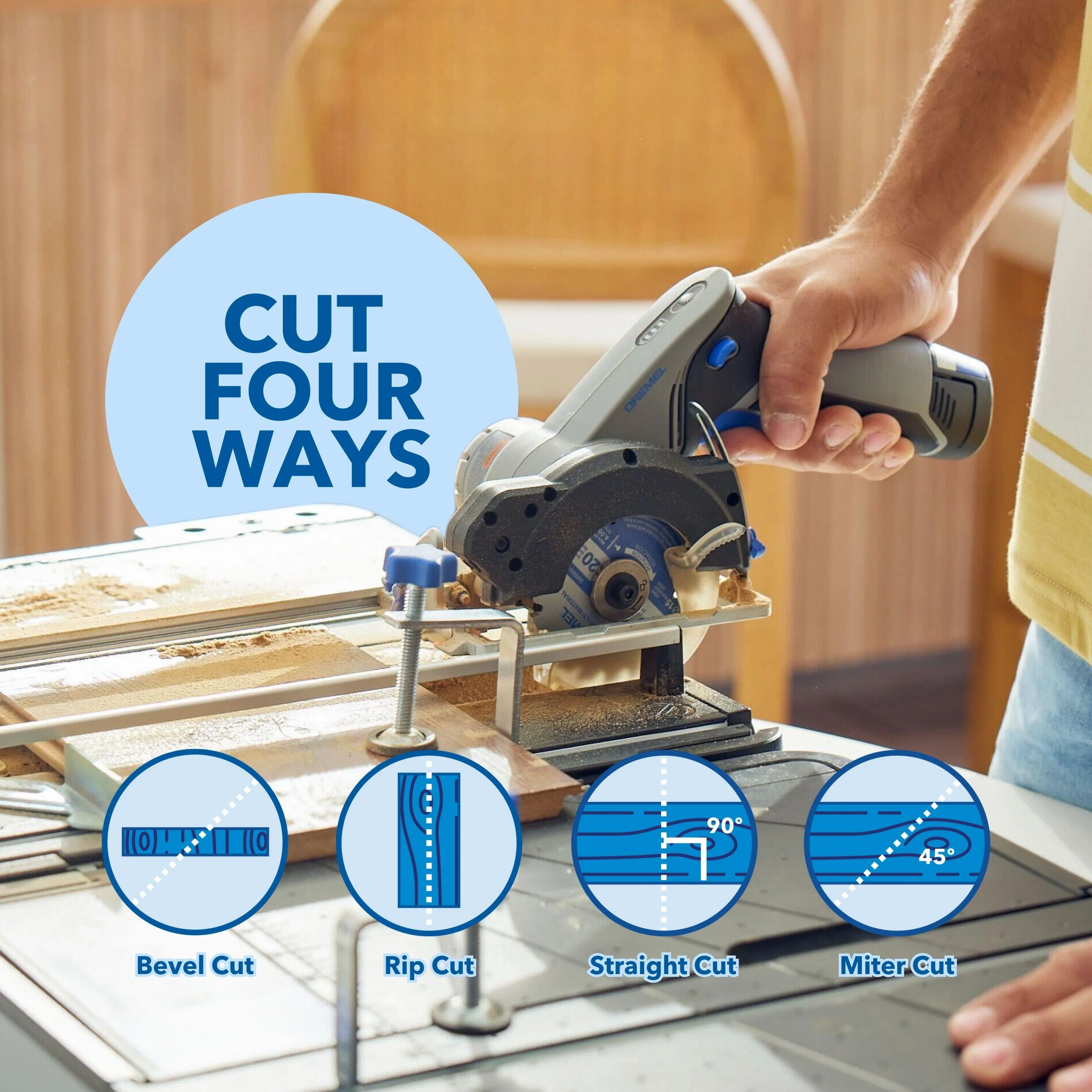 Dremel Blueprint Portable Saw Station with 12V Compact Circular Saw and Multi-Purpose Cutting Case (CS12V-S1C) - Image 4