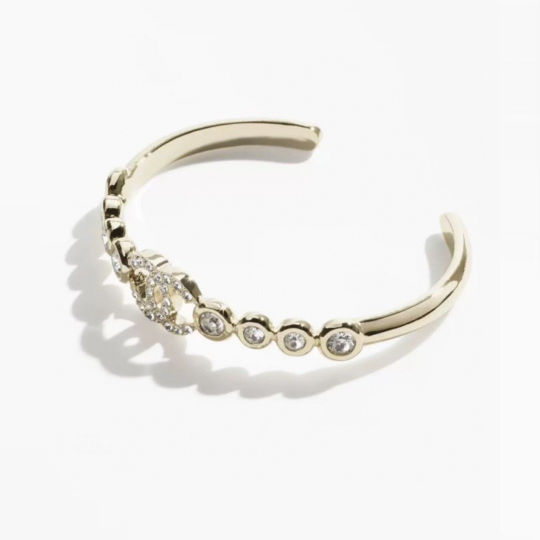 Chanel Rhinestone Open Cuff Bangle Bracelet - Original Replica Club