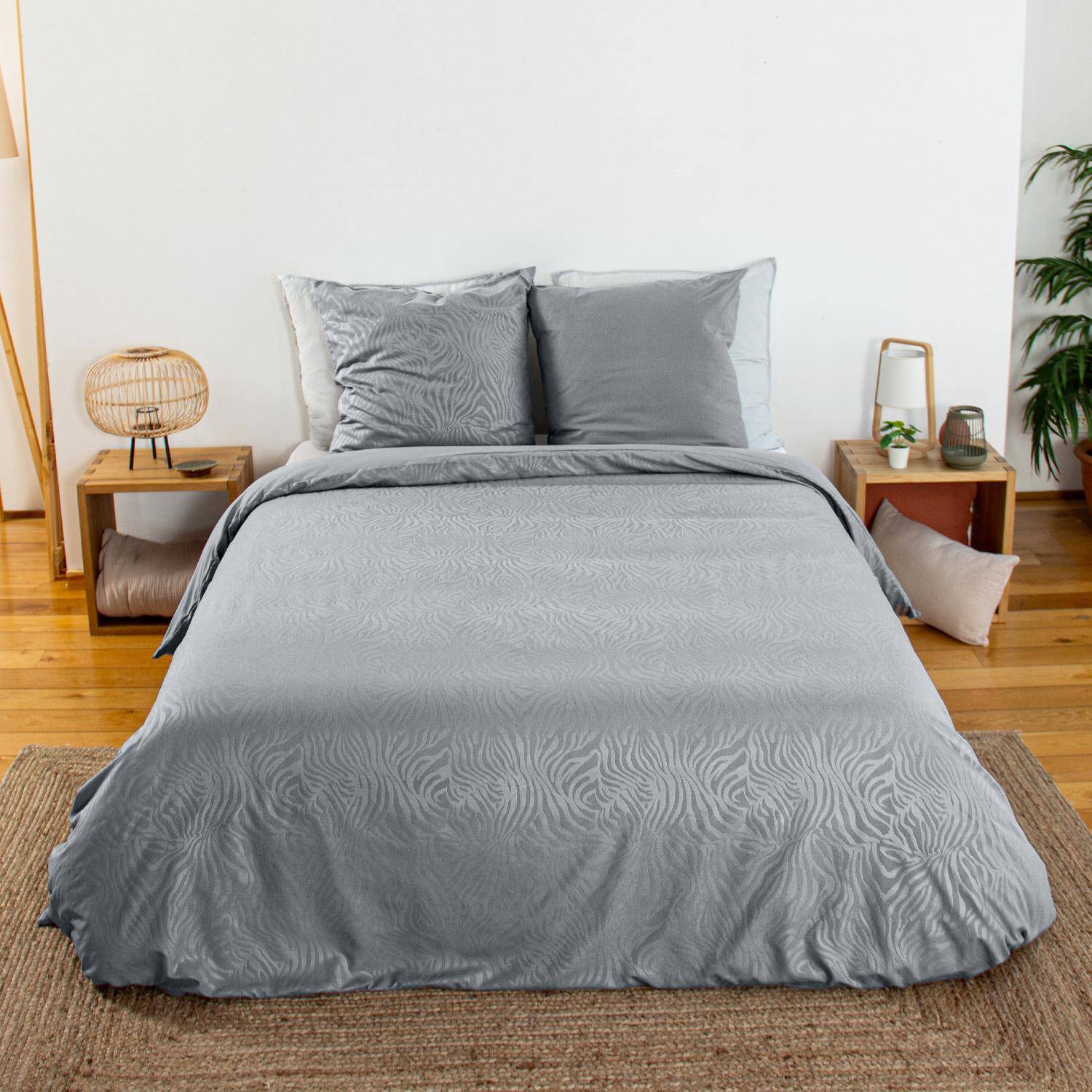 Ondula - Ropa de cama de poliéster reversible con estampado de cebra, 2 plazas