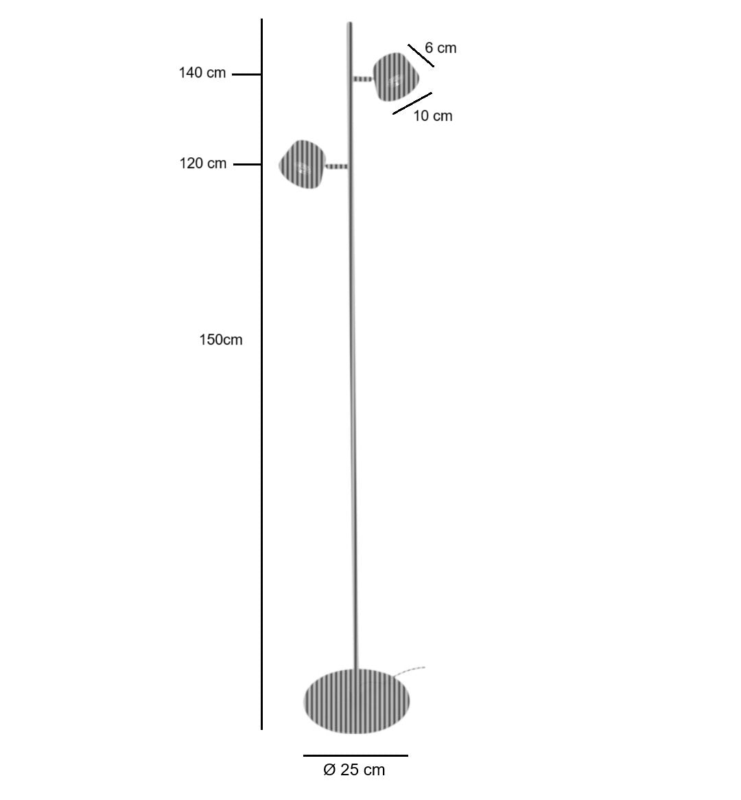 Freelight Freelight Vloerlamp Cugino Zwart 2 Lichts incl. Dimmers
