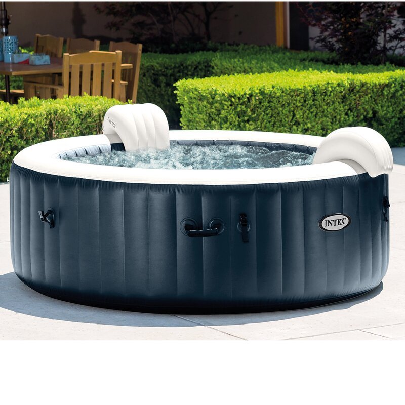 WAYFAIR Intex 6 - Person 170 - Jet Vinyl Round Inflatable Hot Tub In Dark Blue