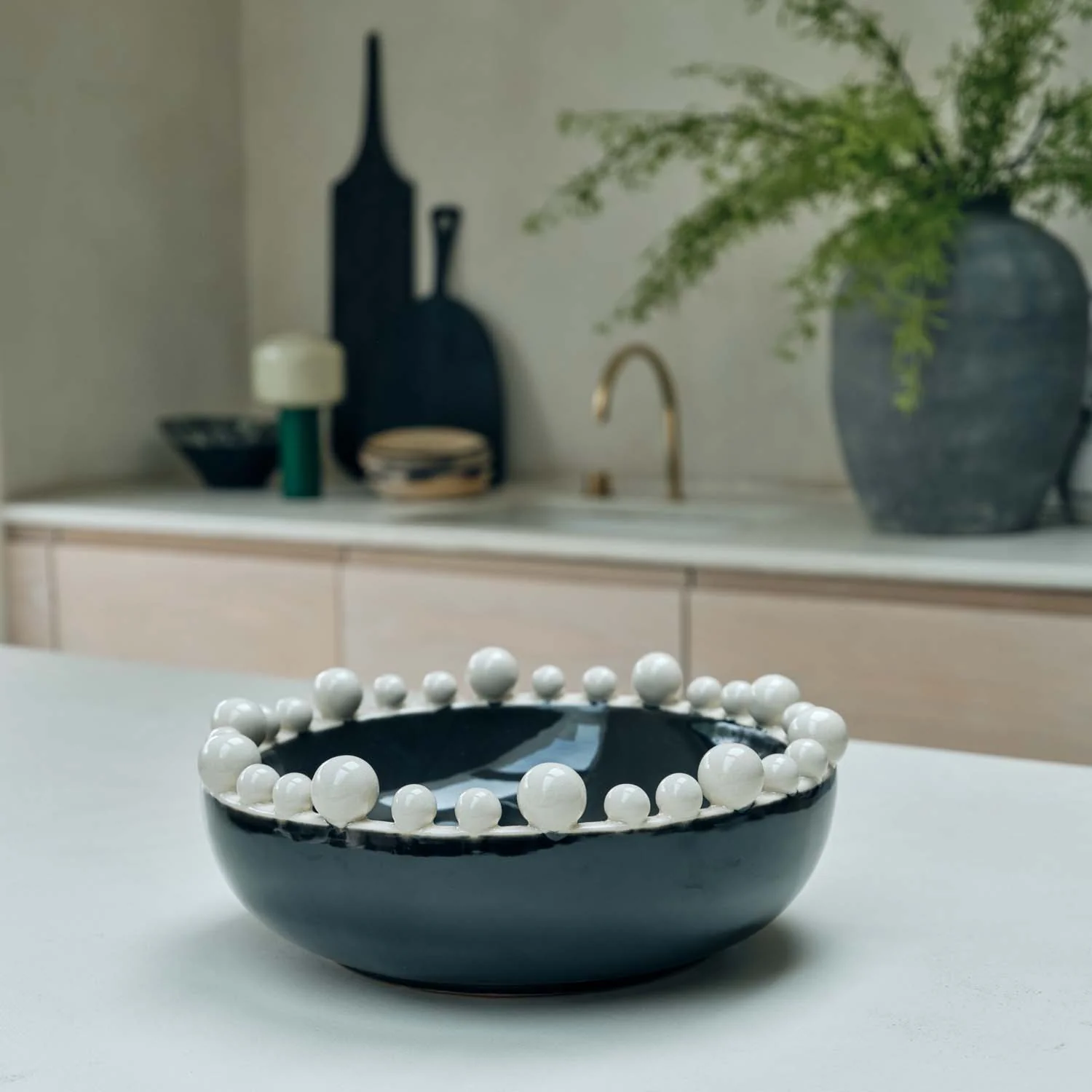 Bourton Bowl, Cream and Black