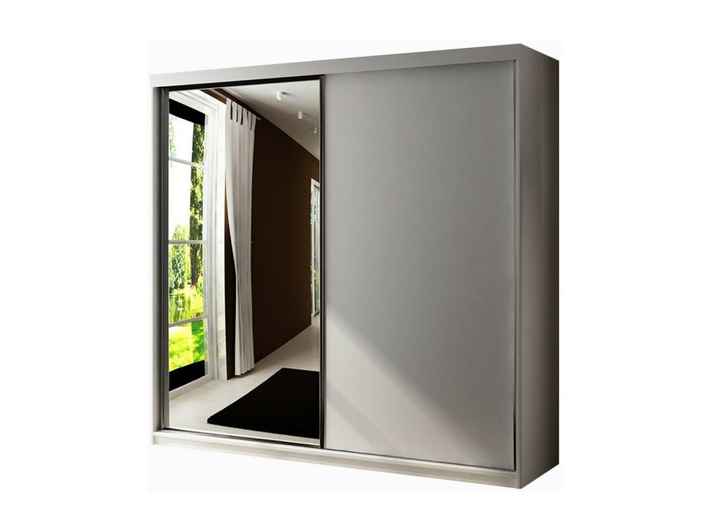Armario Dover 107, Blanco, 200x200x62cm, Puertas de armario: Correderas